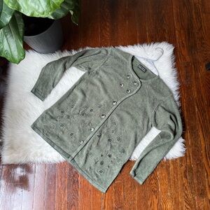 Y2K Grandma Core Embellished Sweater Vintage Inspired Cozy Knit